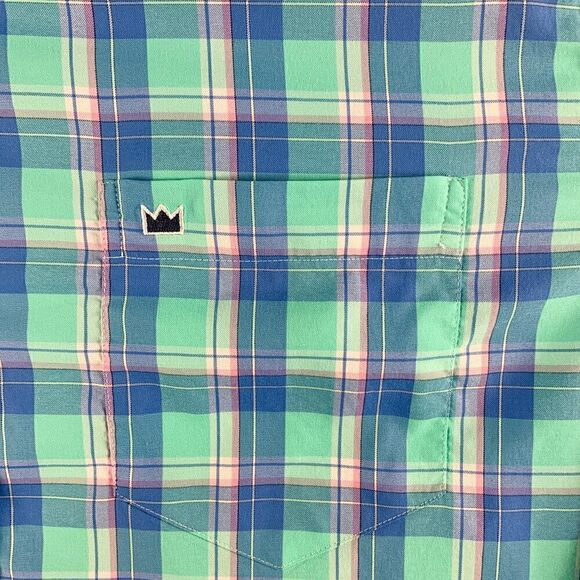 Crown & Ivy Performance Shirt Mens Large Blue Plaid Outdoor Hiking Camping - Picture 3 of 12